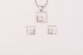 Silver Grid Charm Set