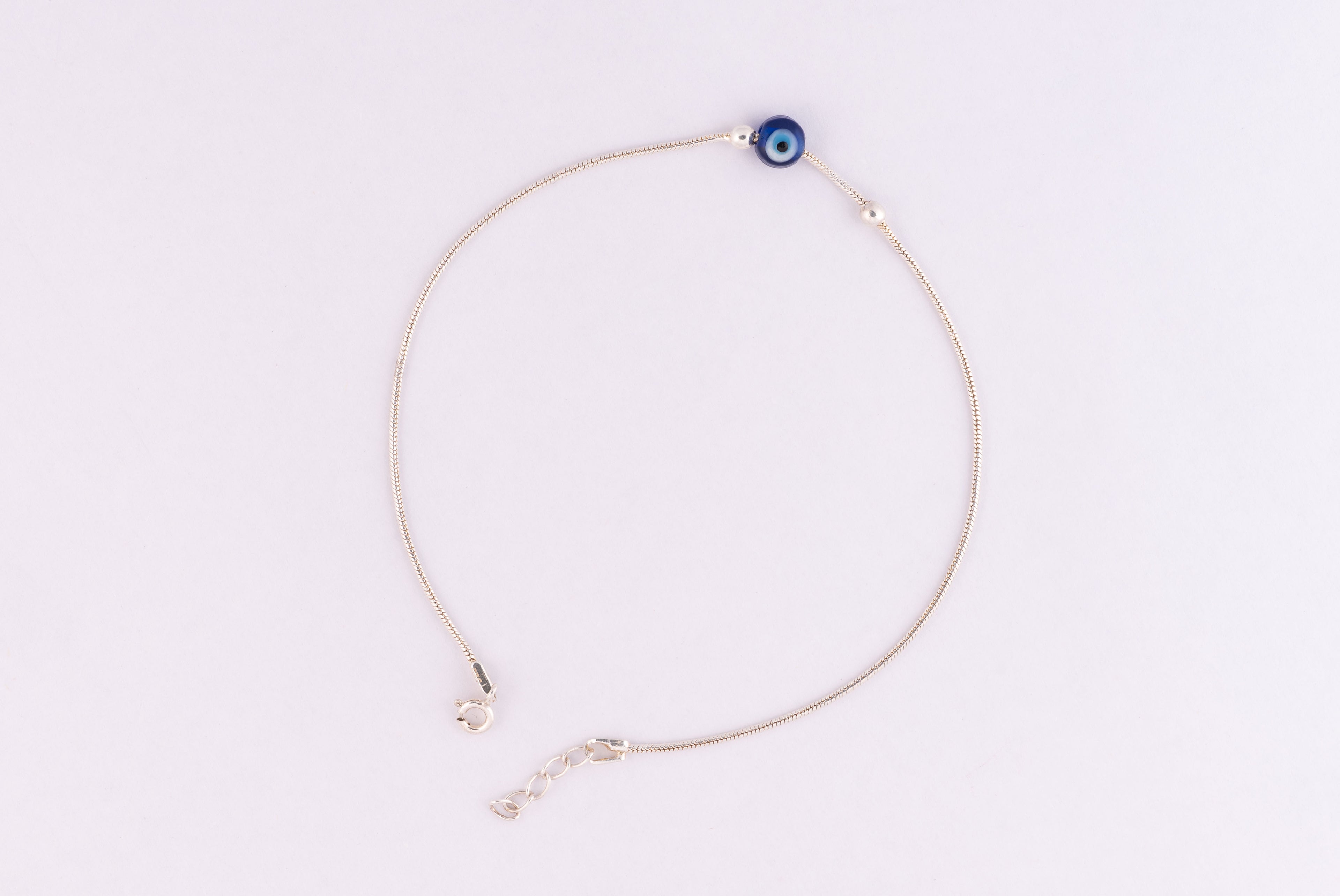 Azure Eye Silver Anklet