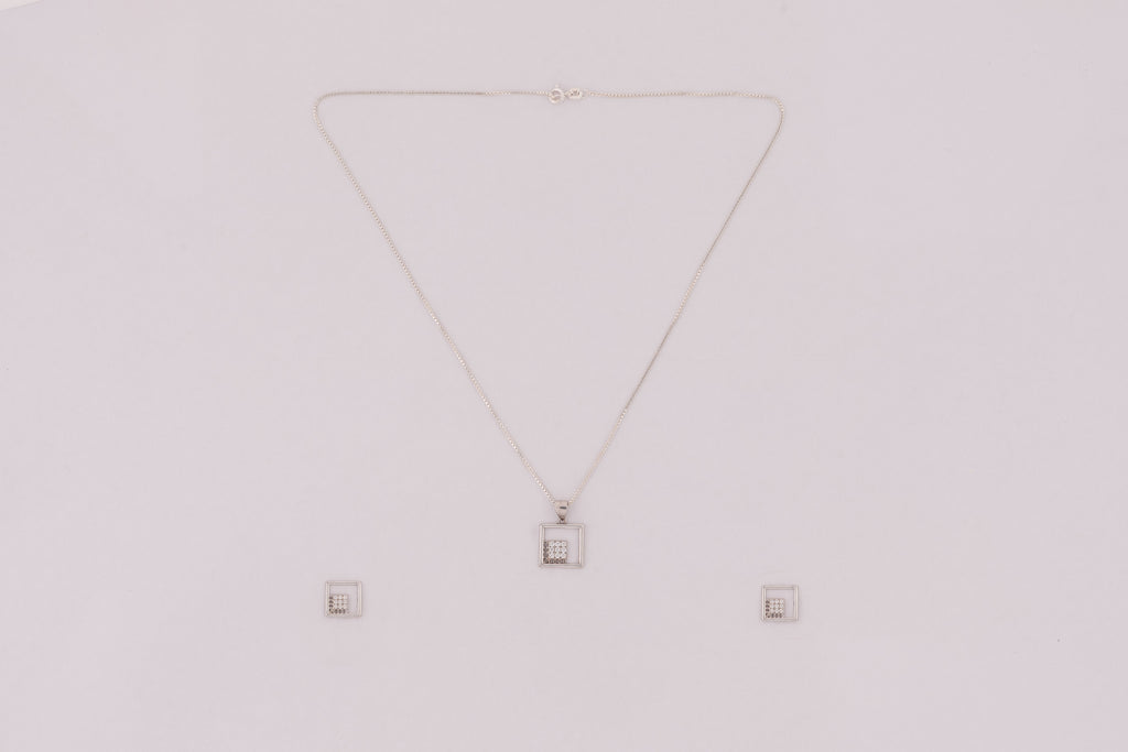 Silver Grid Charm Set