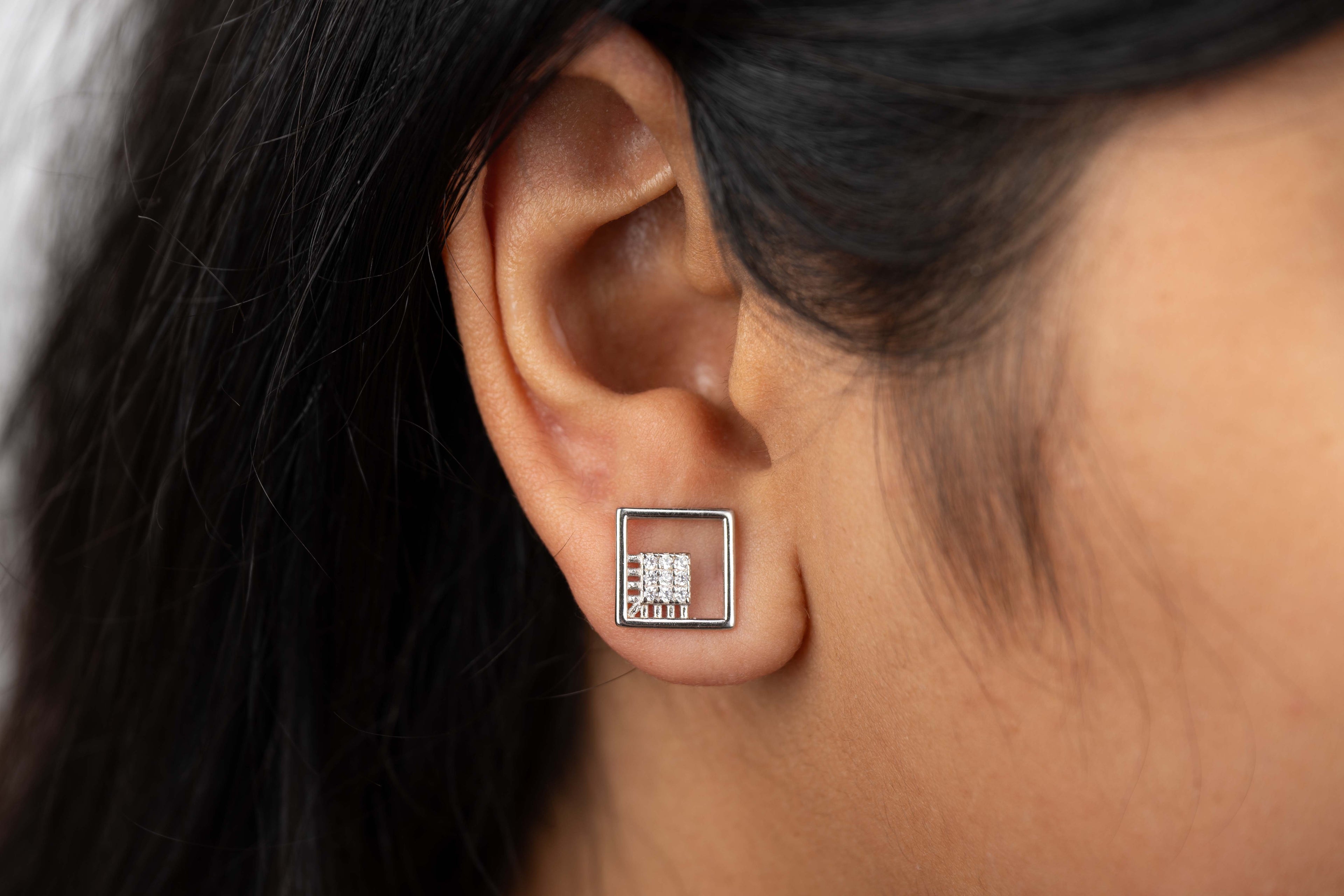 Silver Grid Charm Set