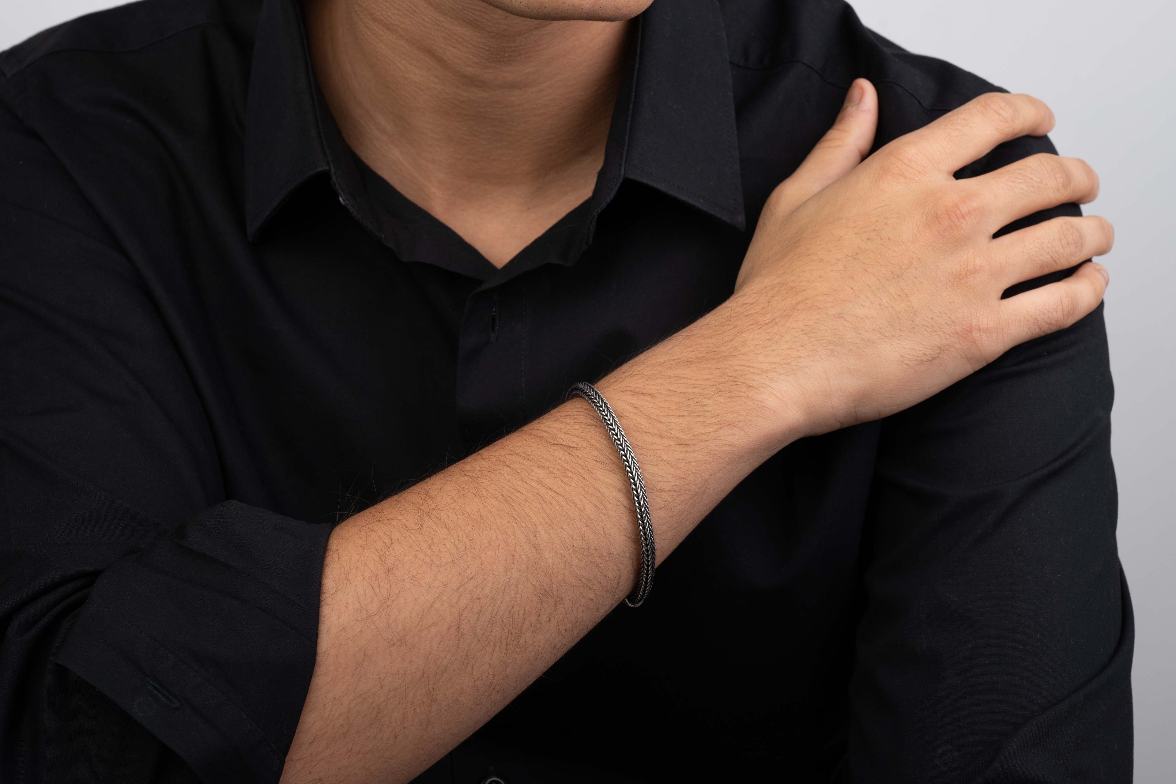 Sterling Braided Crest Bracelet