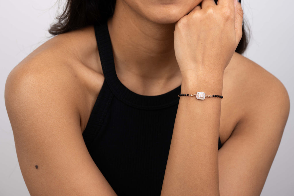 Midnight Square Silver Bracelet