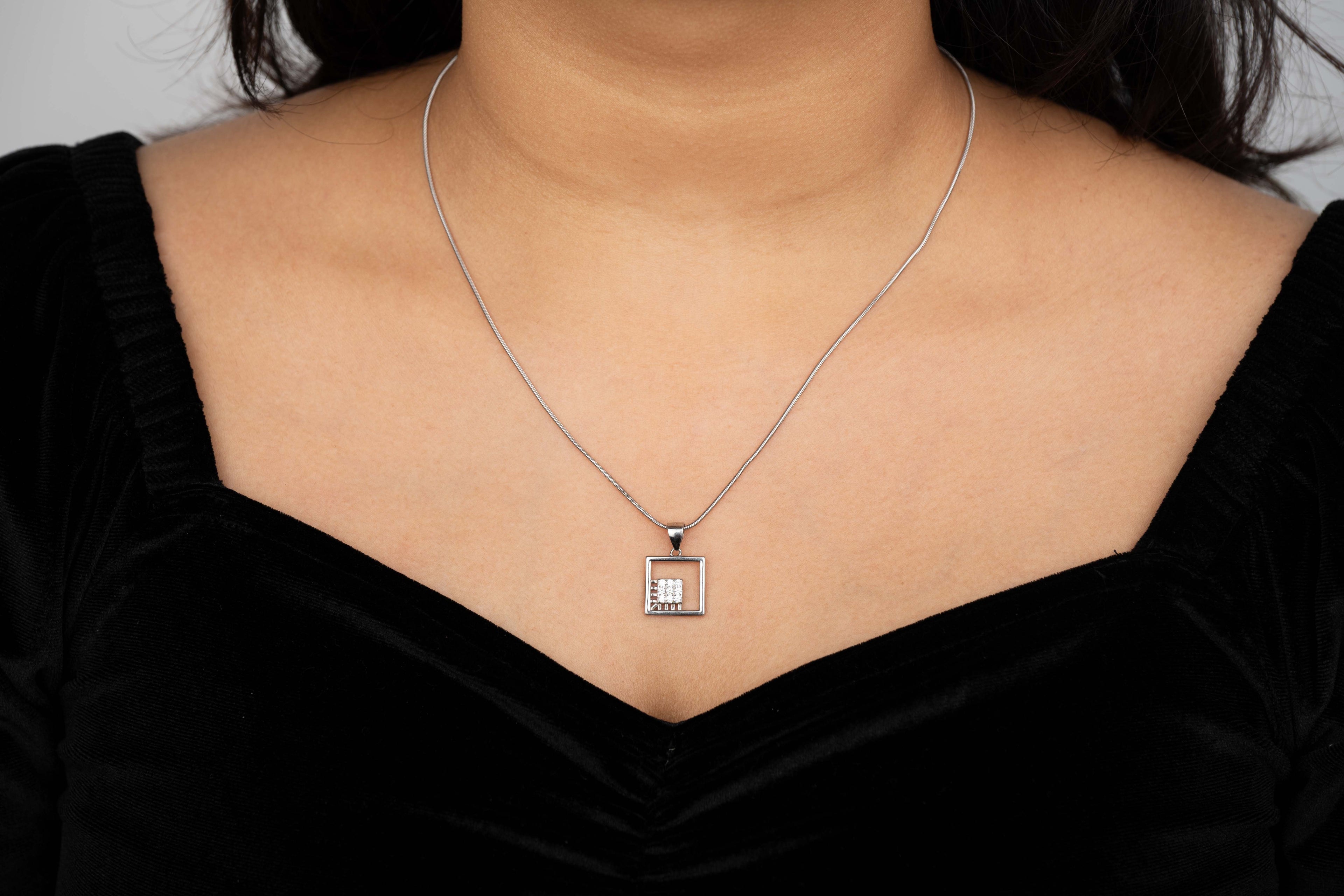 Silver Grid Charm Set