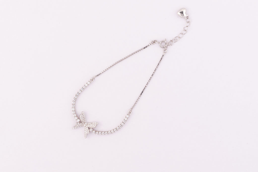 Butterfly Sparkle Silver Bracelet