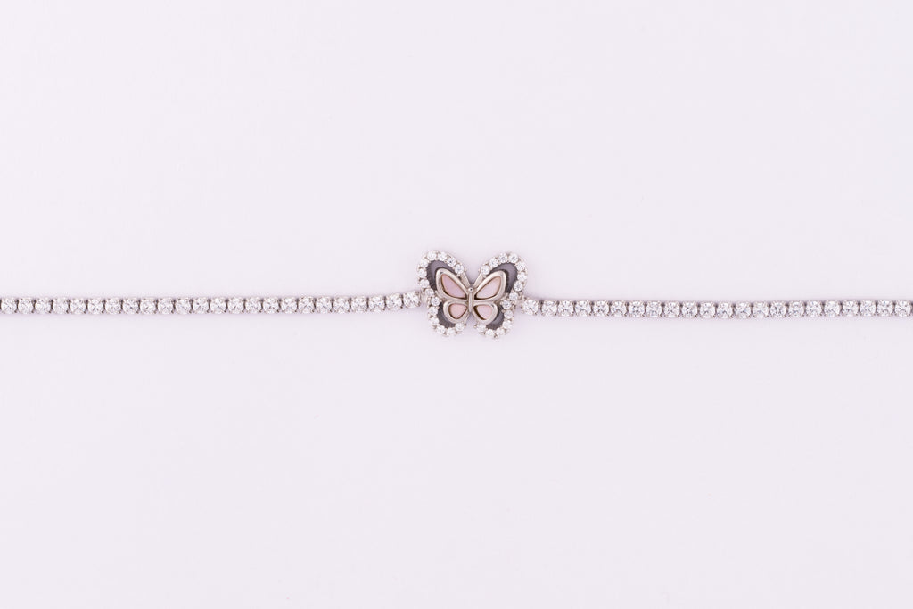 Butterfly Tennis Silver Bracelet