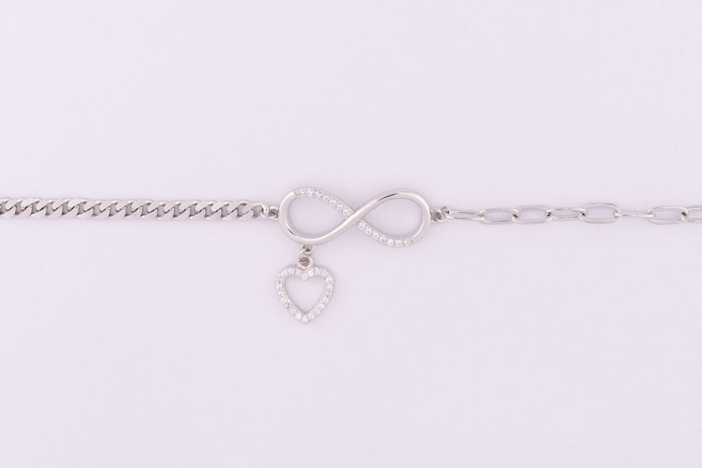 Infinity Heart Silver Bracelet