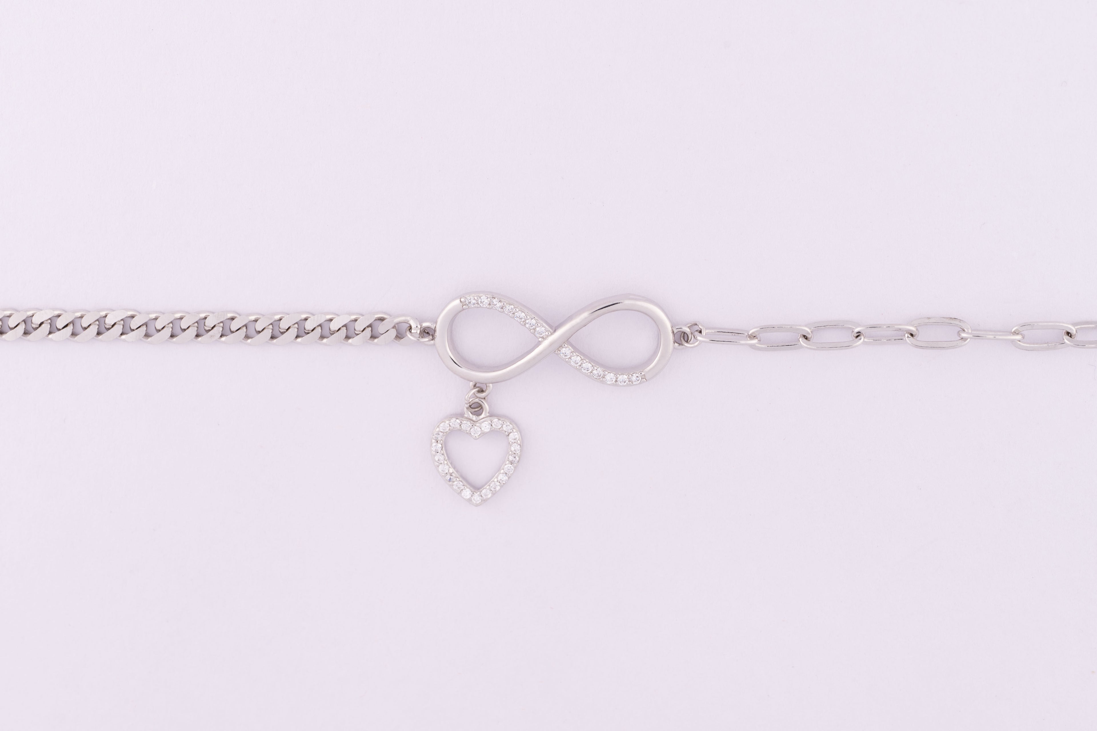 Infinity Heart Silver Bracelet