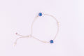 Evil Eye Adjustable Silver Anklet