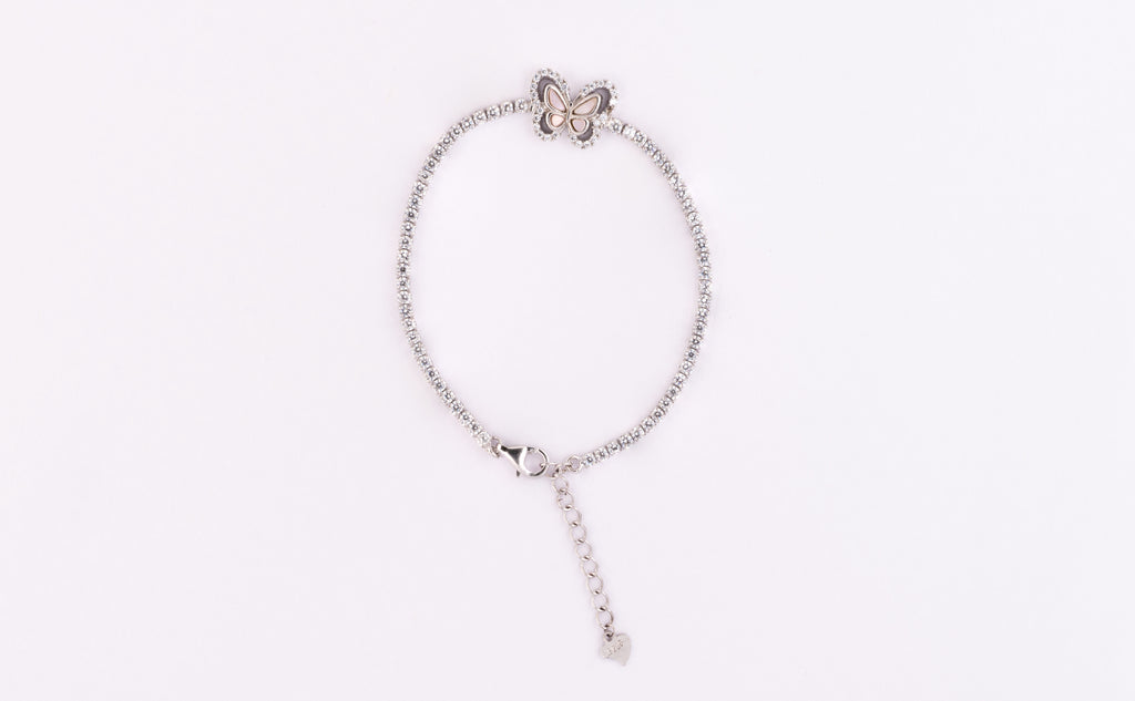Butterfly Tennis Silver Bracelet