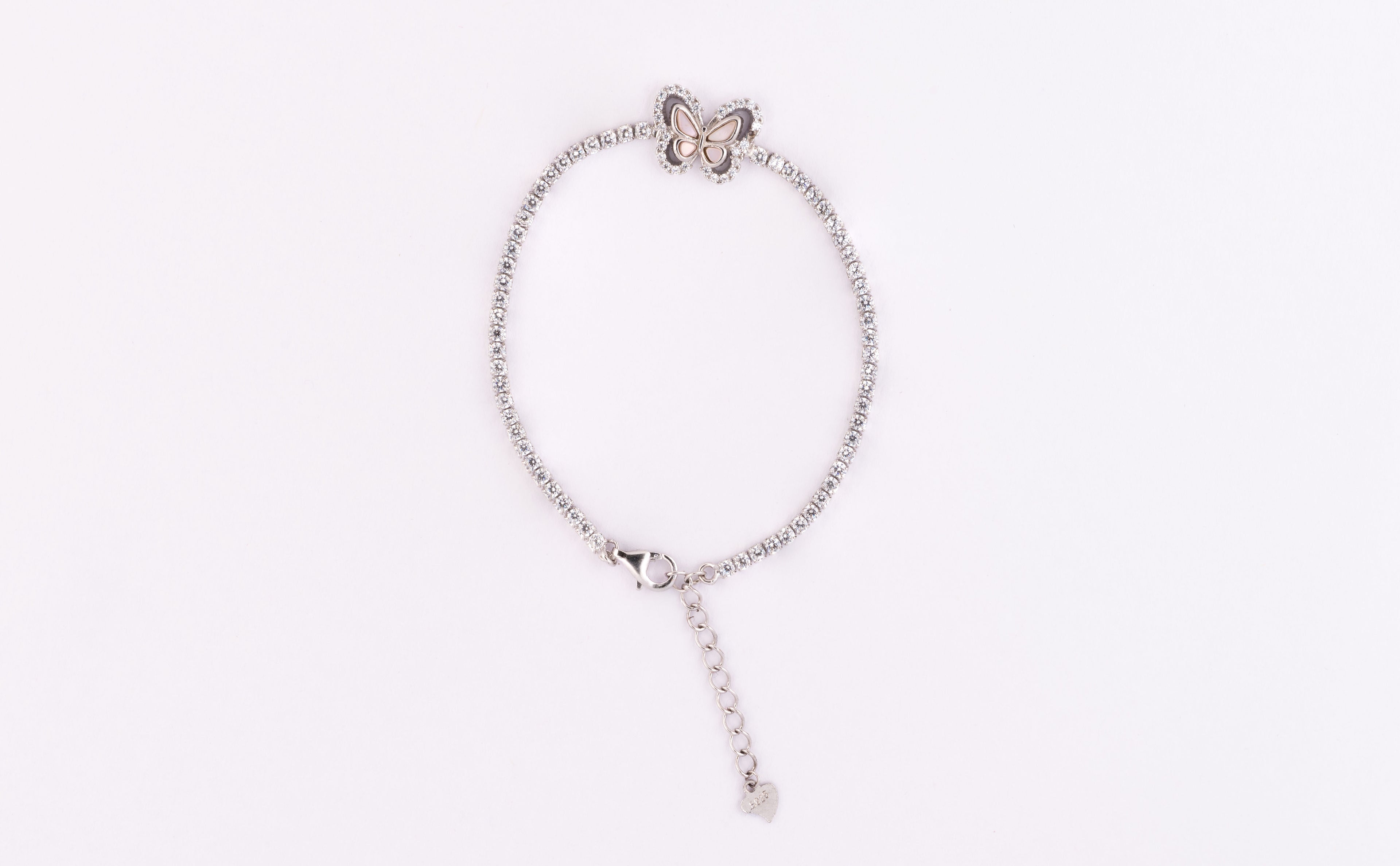 Butterfly Tennis Silver Bracelet