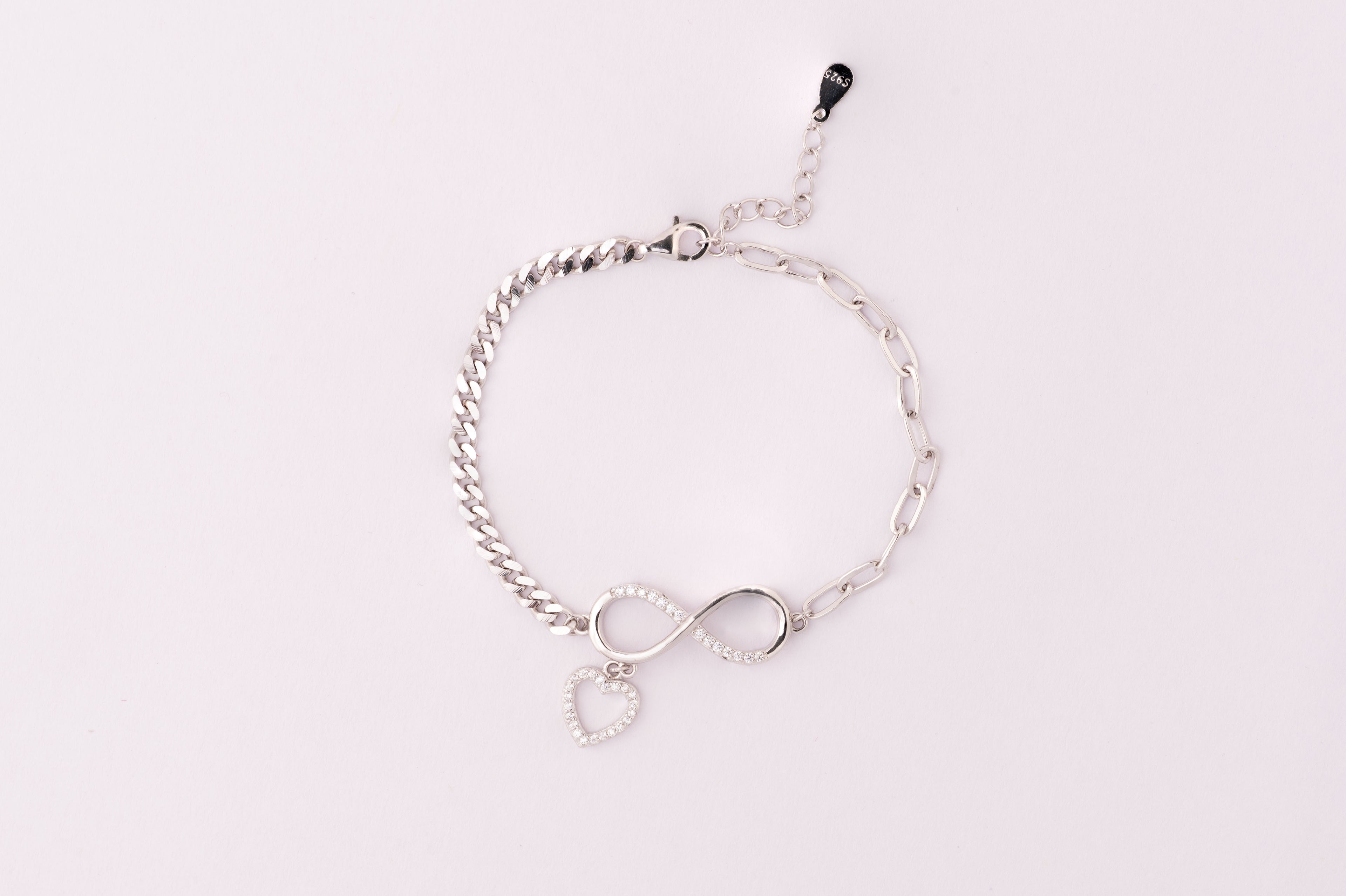 Infinity Heart Silver Bracelet